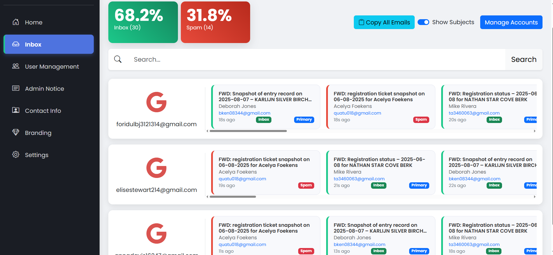 Live Inbox Checker